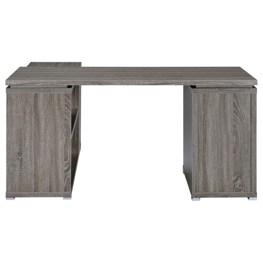 Yvette 60-inch 3-drawer L-Shape Computer Desk Weathered Grey - 800518