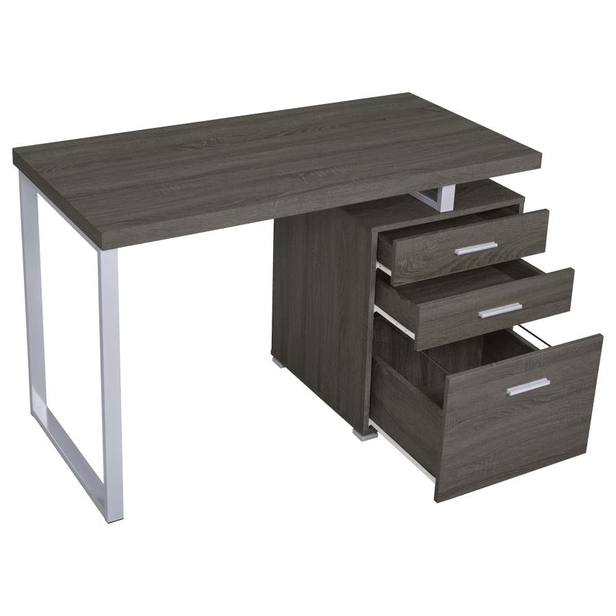 Brennan 47-inch 3-drawer Office Computer Desk Weathered Grey - 800520