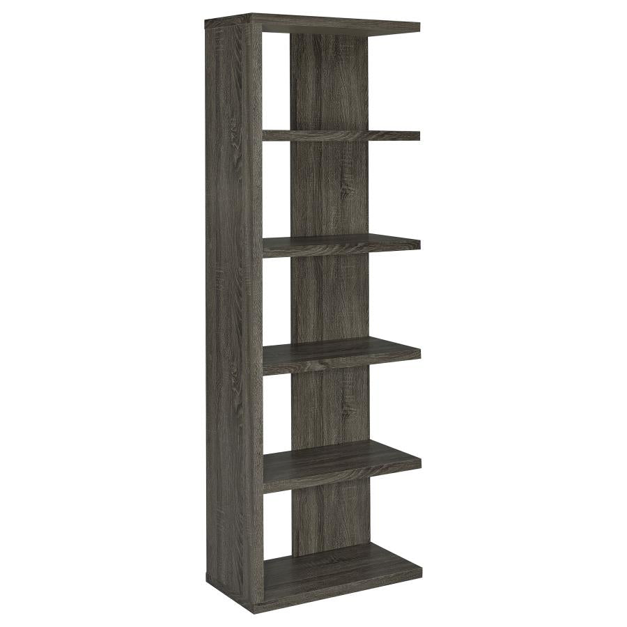 Harrison 71-inch 5-shelf Bookshelf Weathered Grey - 800553