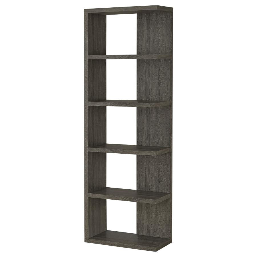 Harrison 71-inch 5-shelf Bookshelf Weathered Grey - 800553