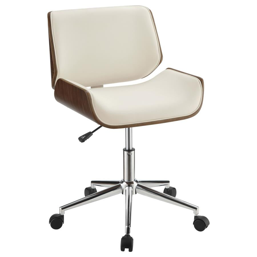 Addington Upholstered Adjustable Office Desk Chair Ecru - 800613