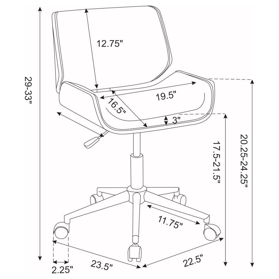 Addington Upholstered Adjustable Office Desk Chair Ecru - 800613