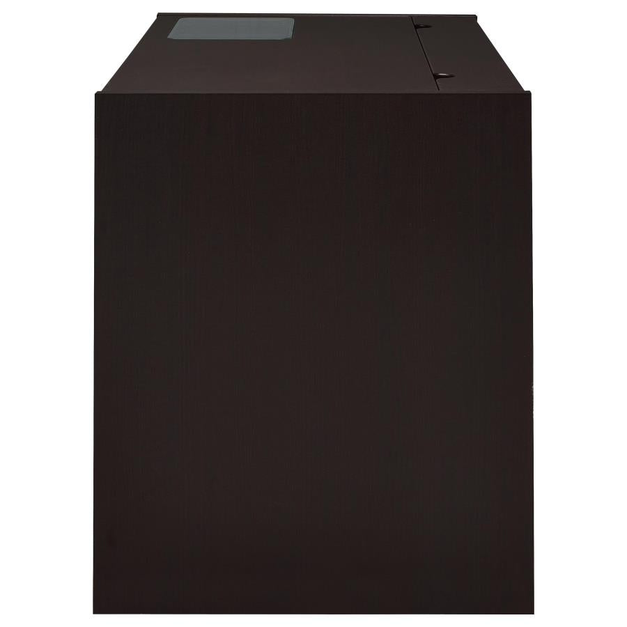 Halston 47-inch 2-drawer Office Desk with Cabinet Cappuccino - 800702