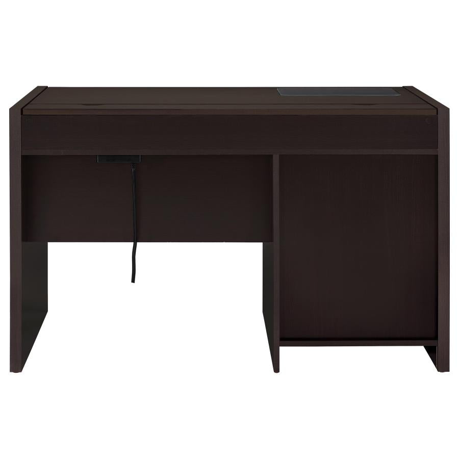 Halston 47-inch 2-drawer Office Desk with Cabinet Cappuccino - 800702