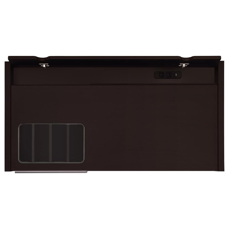 Halston 47-inch 2-drawer Office Desk with Cabinet Cappuccino - 800702