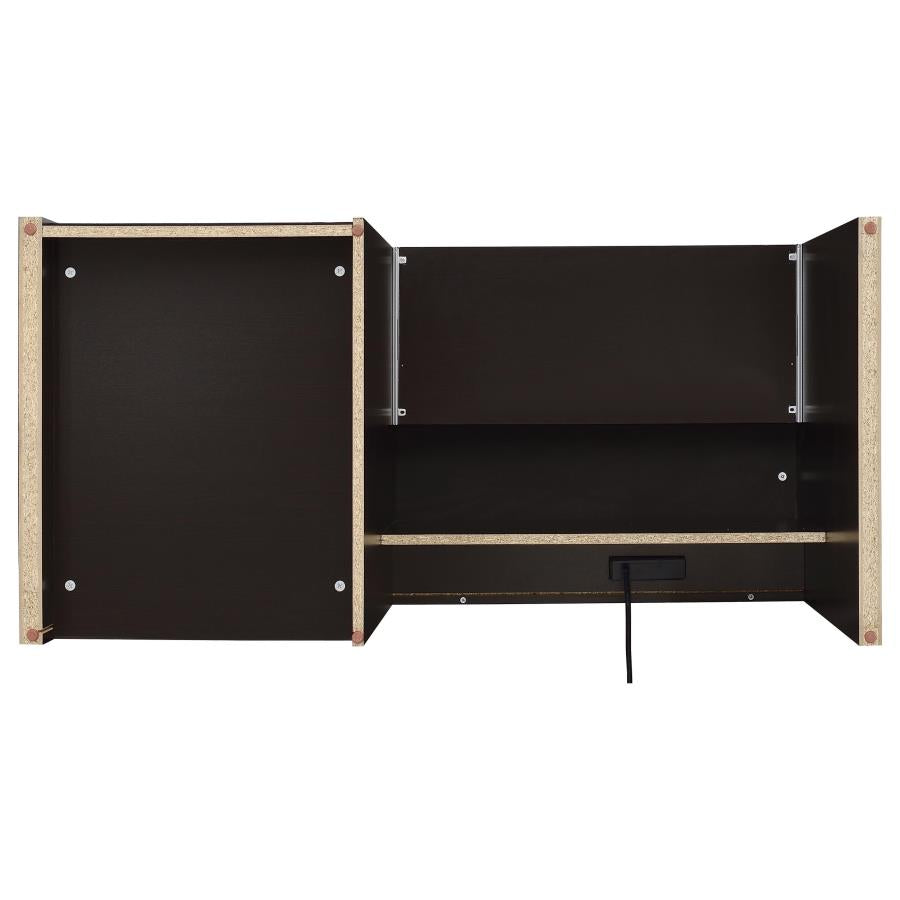 Halston 47-inch 2-drawer Office Desk with Cabinet Cappuccino - 800702