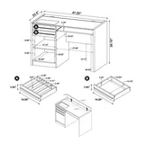 Halston 47-inch 2-drawer Office Desk with Cabinet Cappuccino - 800702