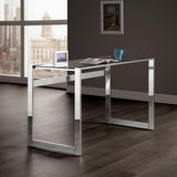 Hartford 47-inch Glass Top Writing Desk Chrome - 800746
