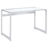 Hartford 47-inch Glass Top Writing Desk Chrome - 800746
