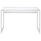 Hartford 47-inch Glass Top Writing Desk Chrome - 800746