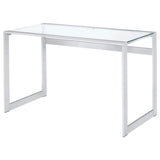 Hartford 47-inch Glass Top Writing Desk Chrome - 800746