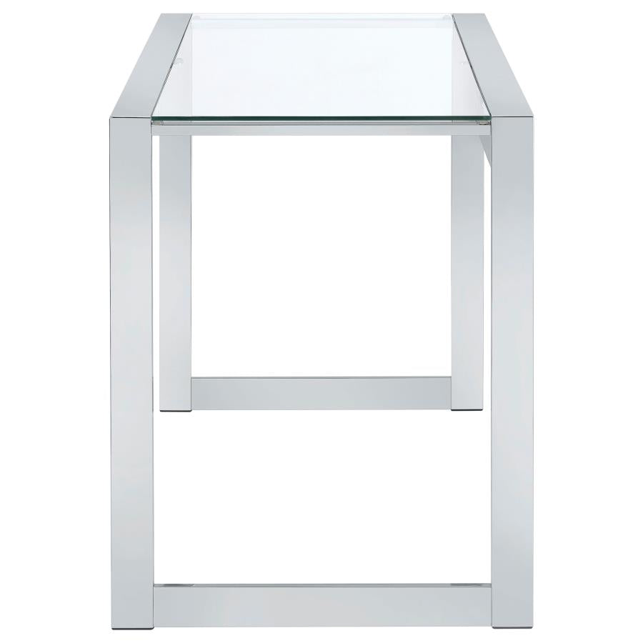 Hartford 47-inch Glass Top Writing Desk Chrome - 800746
