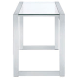 Hartford 47-inch Glass Top Writing Desk Chrome - 800746