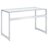 Hartford 47-inch Glass Top Writing Desk Chrome - 800746