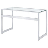 Hartford 47-inch Glass Top Writing Desk Chrome - 800746