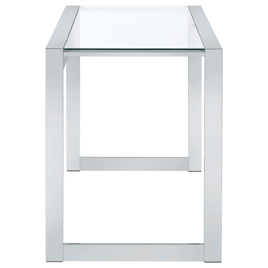 Hartford 47-inch Glass Top Writing Desk Chrome - 800746