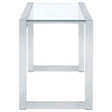 Hartford 47-inch Glass Top Writing Desk Chrome - 800746