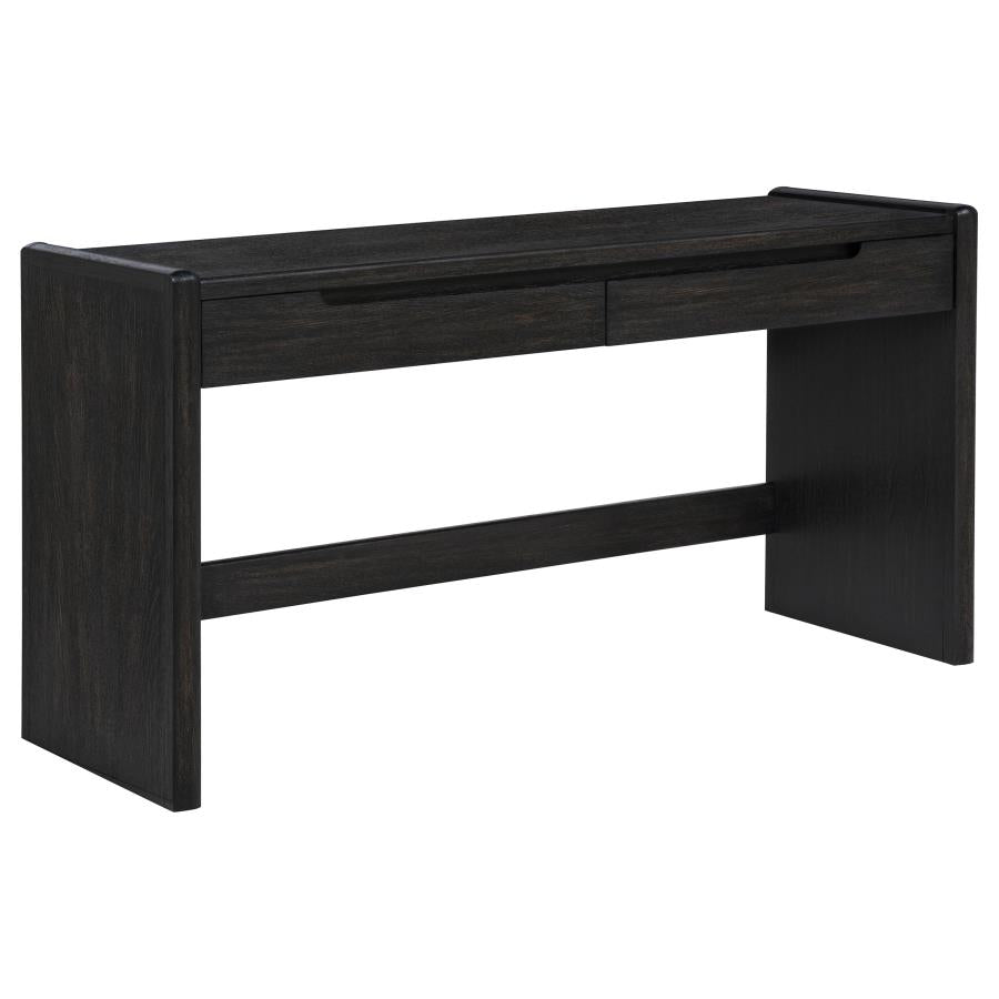 Leandro 2-drawer Home Office Writing Desk Burnished Black - 800790