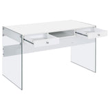 Dobrev 48-inch 2-drawer Writing Desk White High Gloss - 800829