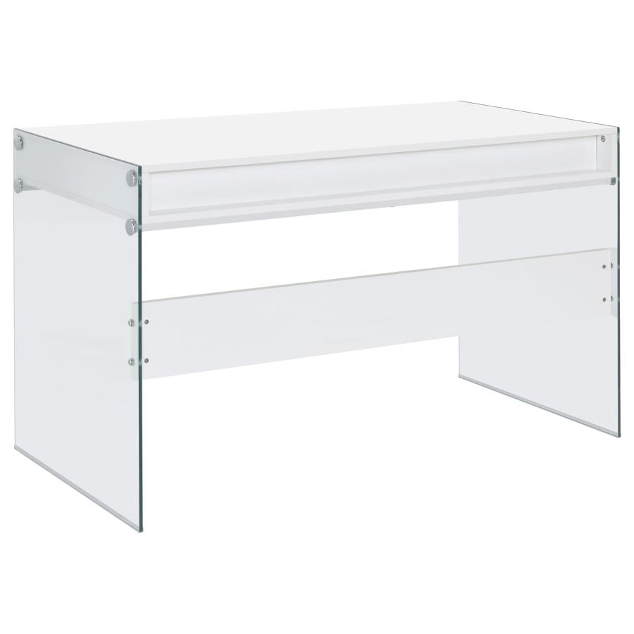 Dobrev 48-inch 2-drawer Writing Desk White High Gloss - 800829