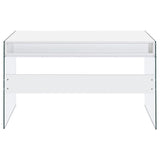 Dobrev 48-inch 2-drawer Writing Desk White High Gloss - 800829