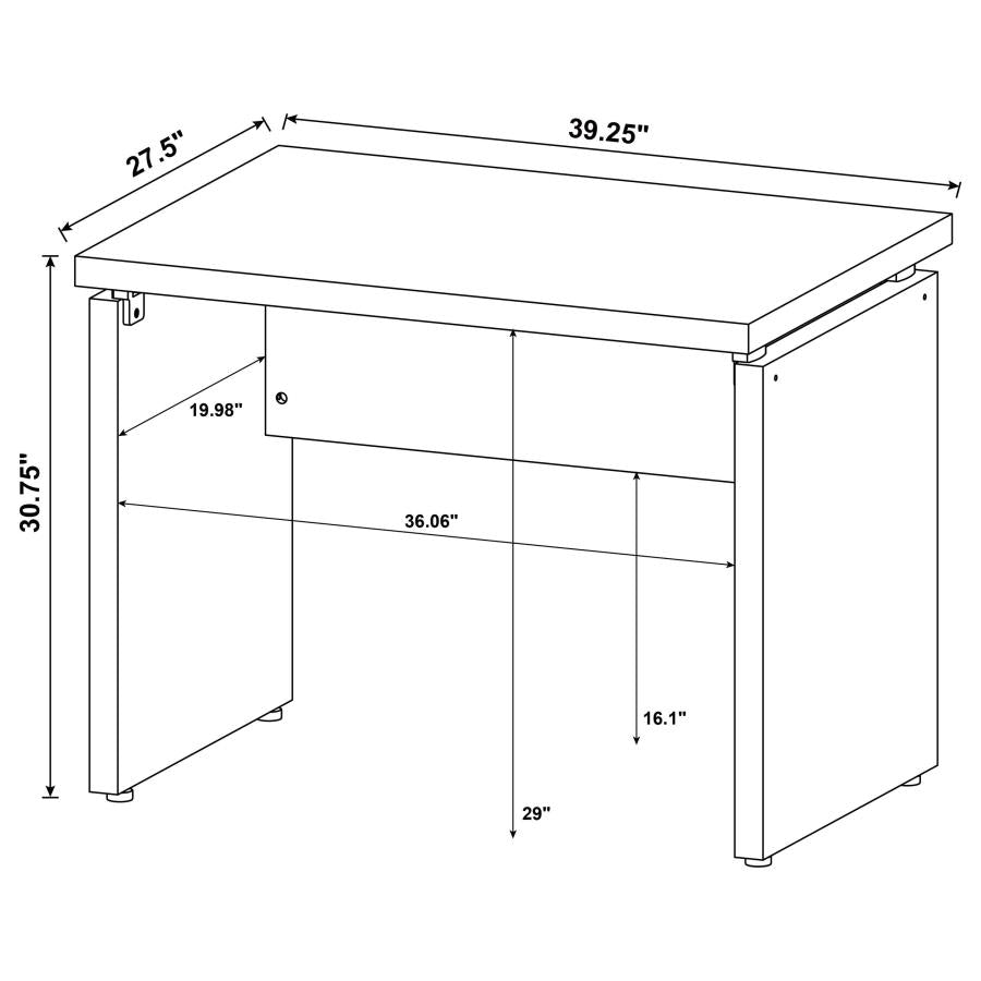 Skylar 39-inch Engineered Wood Writing Desk Cappuccino - 800892