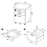 Skylar 3-drawer Home Office Mobile File Cabinet Cappuccino - 800894