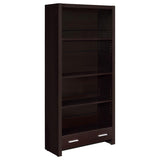 Skylar 71-inch 5-shelf Bookcase with Drawer Cappuccino - 800905