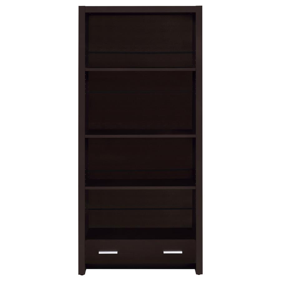 Skylar 71-inch 5-shelf Bookcase with Drawer Cappuccino - 800905