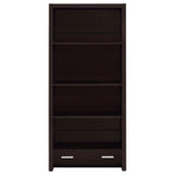 Skylar 71-inch 5-shelf Bookcase with Drawer Cappuccino - 800905