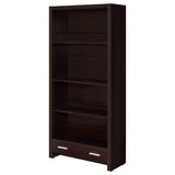 Skylar 71-inch 5-shelf Bookcase with Drawer Cappuccino - 800905
