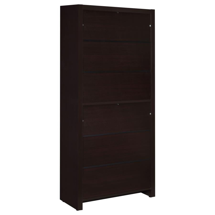 Skylar 71-inch 5-shelf Bookcase with Drawer Cappuccino - 800905