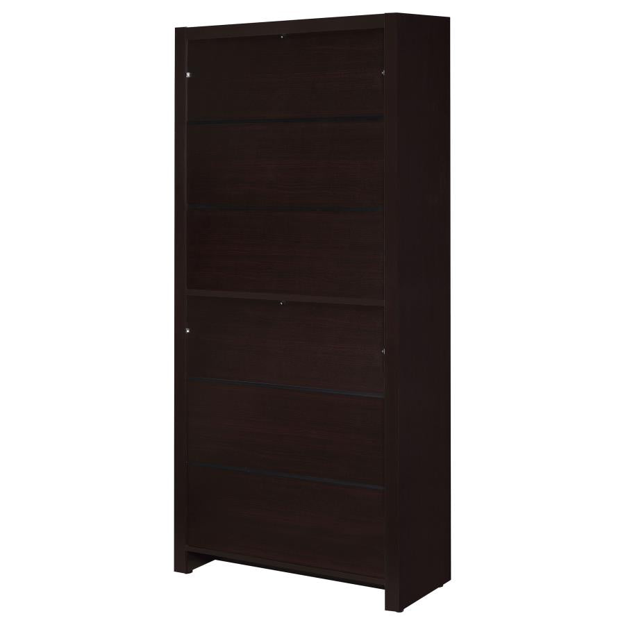 Skylar 71-inch 5-shelf Bookcase with Drawer Cappuccino - 800905