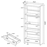 Skylar 71-inch 5-shelf Bookcase with Drawer Cappuccino - 800905