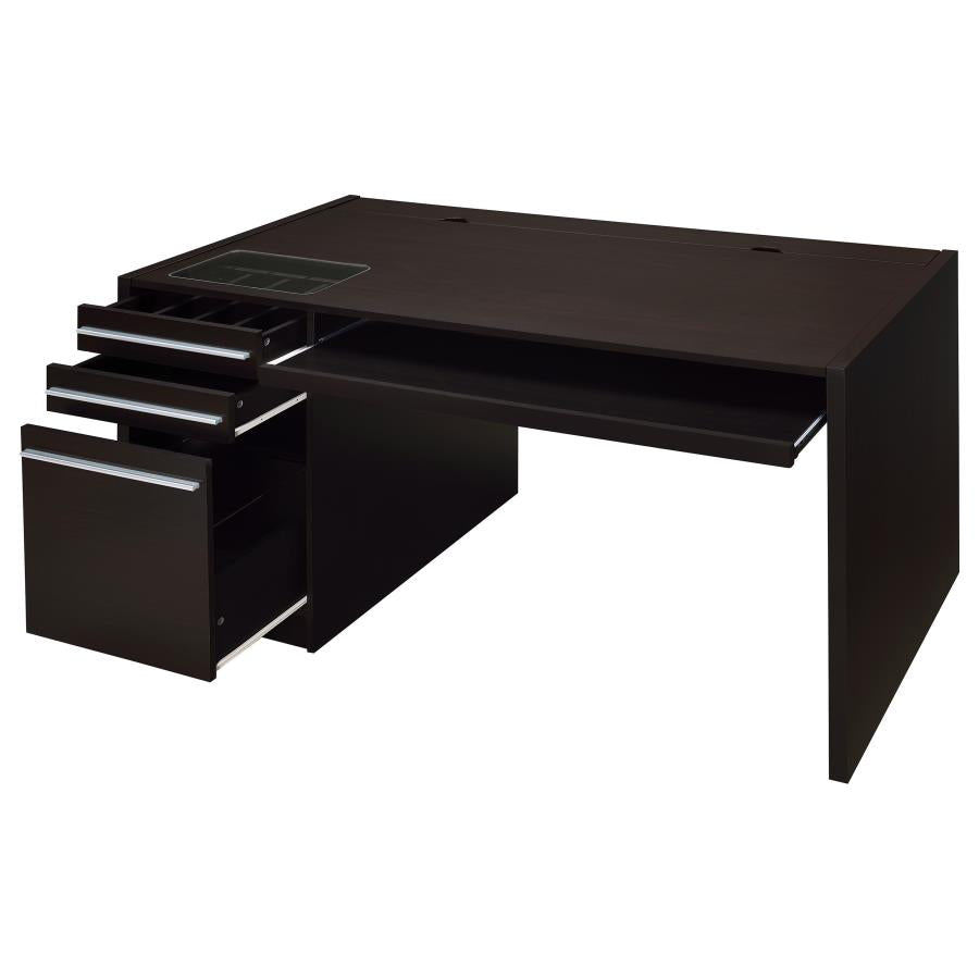 Halston 60-inch 3-drawer Office Computer Desk Cappuccino - 800982