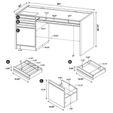 Halston 60-inch 3-drawer Office Computer Desk Cappuccino - 800982