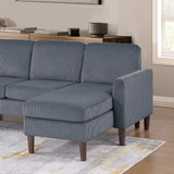 Sectional Set With Dual Chaises And Square Arms