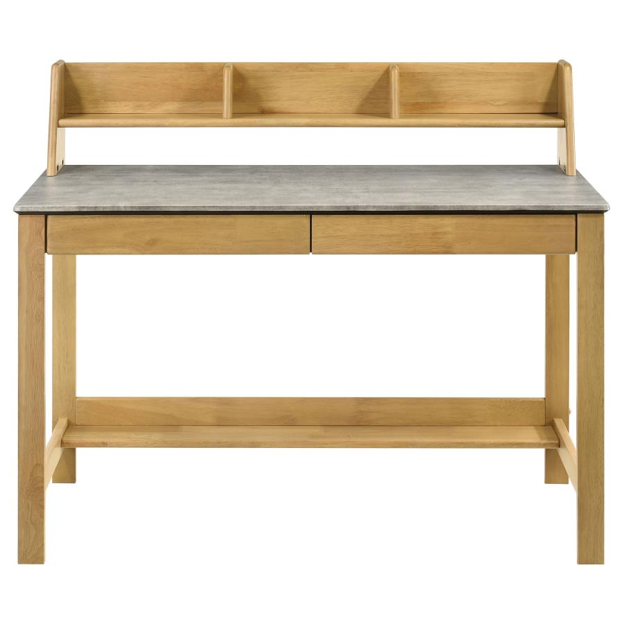Besler 47-inch SmartTop Writing Desk with Shelf Cement and Natural - 801075