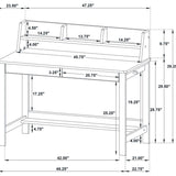 Besler 47-inch SmartTop Writing Desk with Shelf Cement and Natural - 801075