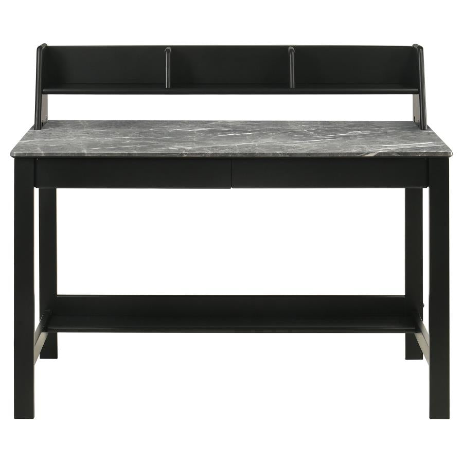 Besler 47-inch SmartTop Writing Desk with Shelf Grey Stone and Black - 801076