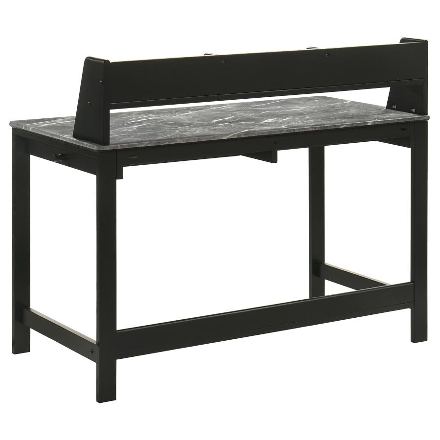 Besler 47-inch SmartTop Writing Desk with Shelf Grey Stone and Black - 801076