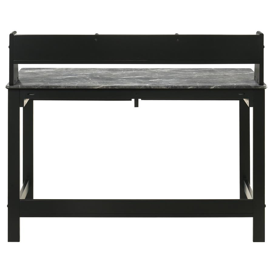 Besler 47-inch SmartTop Writing Desk with Shelf Grey Stone and Black - 801076