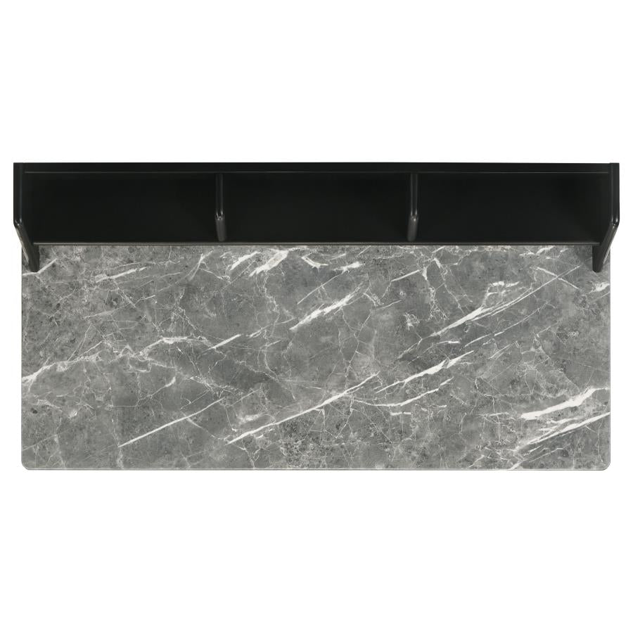 Besler 47-inch SmartTop Writing Desk with Shelf Grey Stone and Black - 801076