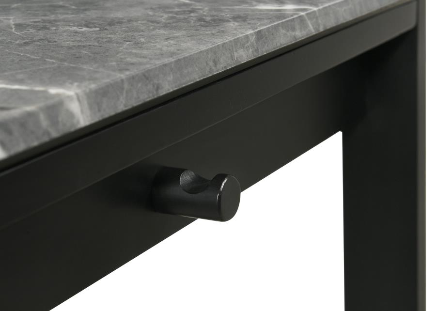 Besler 47-inch SmartTop Writing Desk with Shelf Grey Stone and Black - 801076