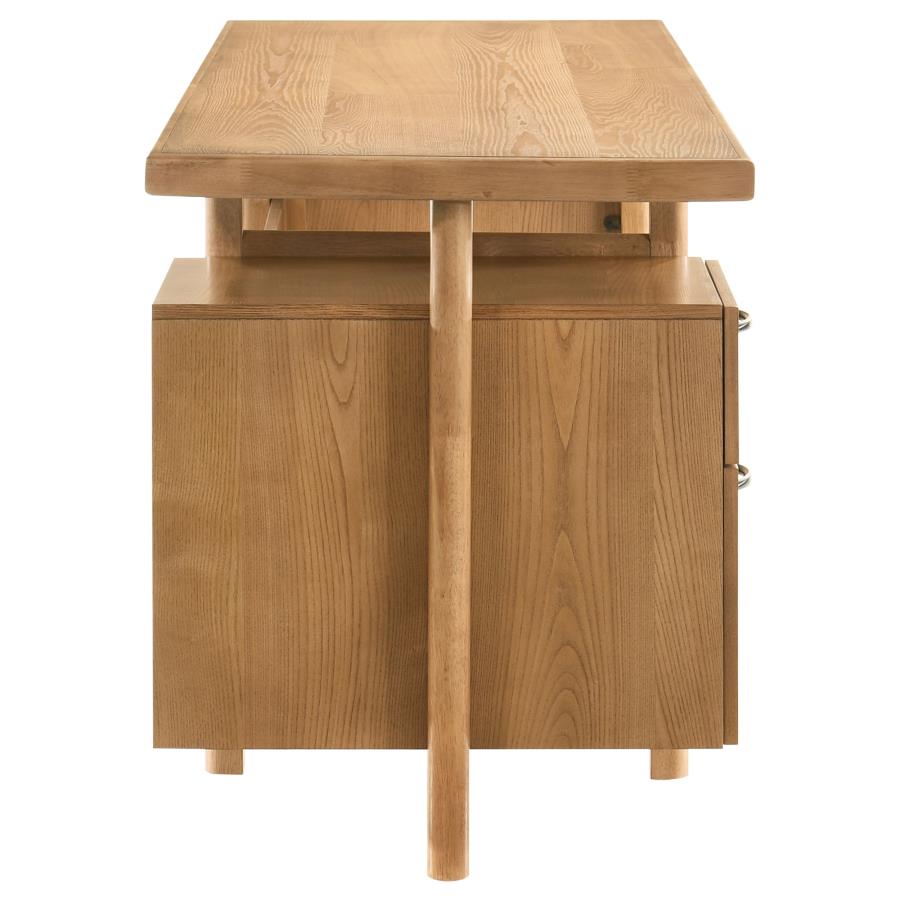 Roldan 69-inch 4-drawer Computer Desk with File Drawer Light Ash - 801115