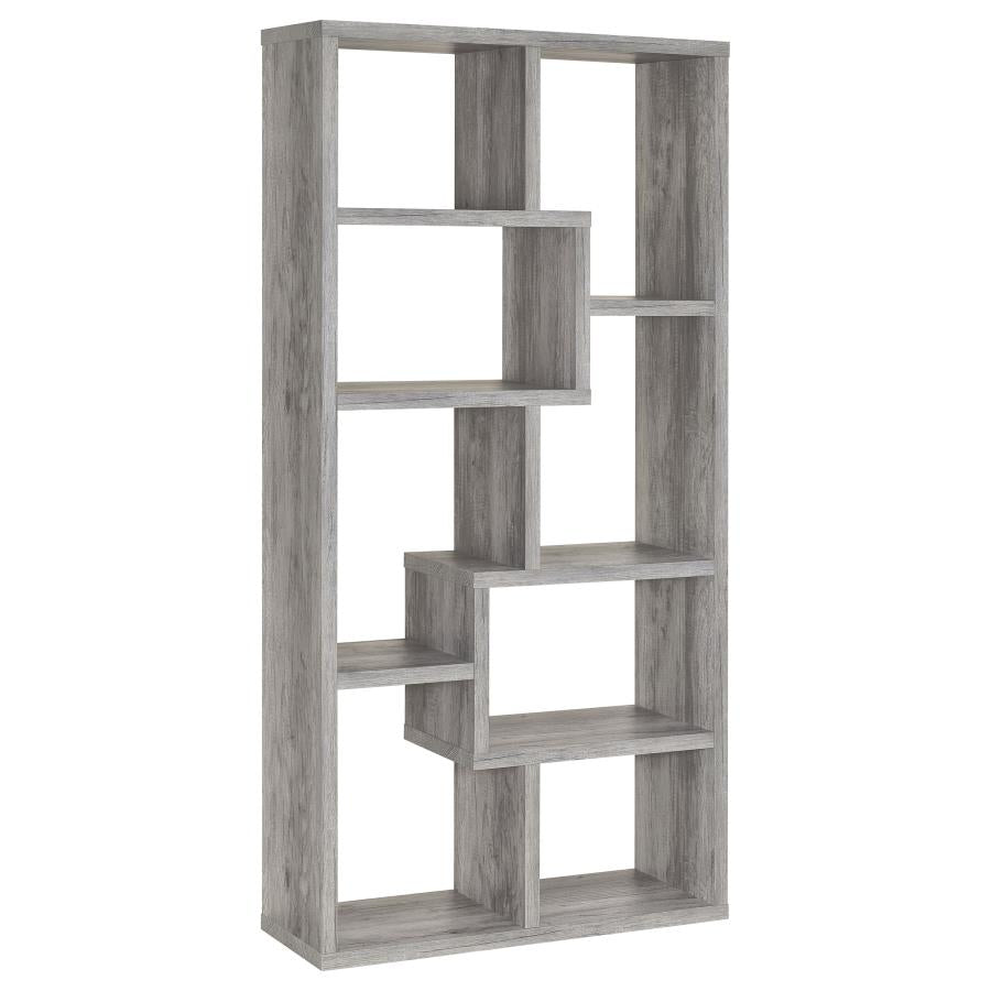 Theo 71-inch 6-shelf Bookshelf Grey Driftwood - 801137