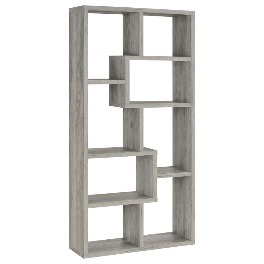 Theo 71-inch 6-shelf Bookshelf Grey Driftwood - 801137