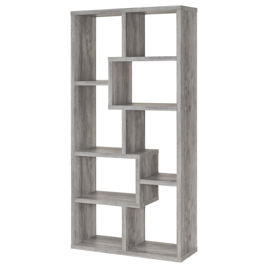 Theo 71-inch 6-shelf Bookshelf Grey Driftwood - 801137