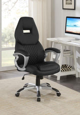 Bruce Upholstered Adjustable Home Office Desk Chair Black - 801296