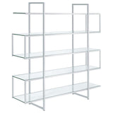 Elmer 63-inch 5-shelf Bookshelf Clear and Chrome - 801304